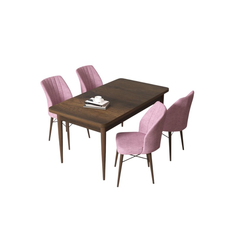 Dining Table & Chairs Set (5 Pieces) Arp - Baroque, Pink Baroque
Pink