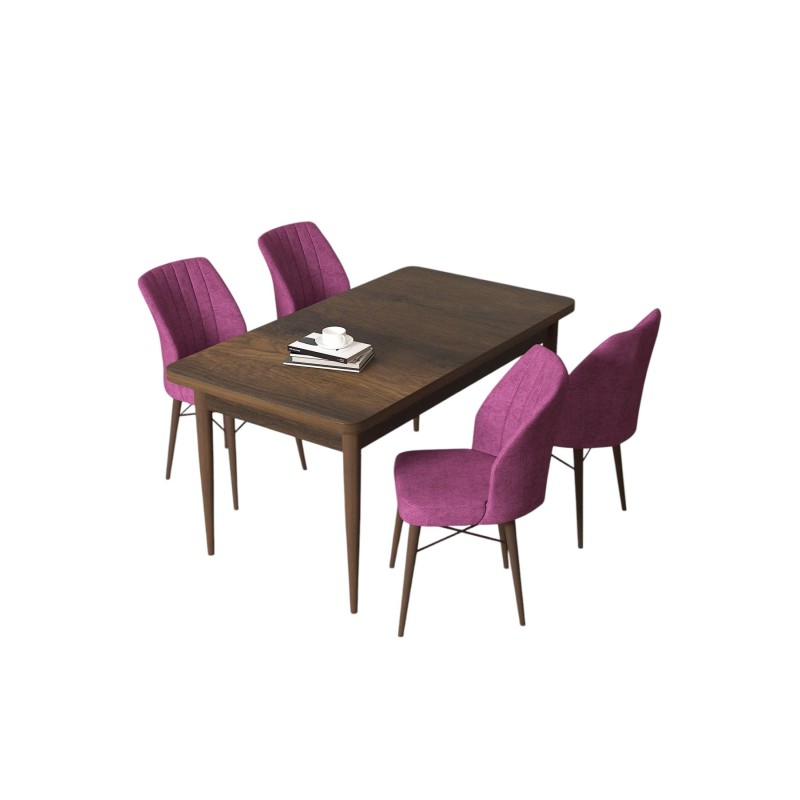 Dining Table & Chairs Set (5 Pieces) Arp - Baroque, Purple Baroque
Purple