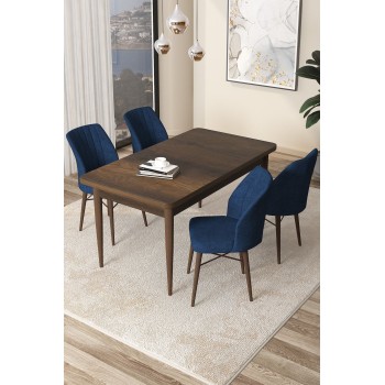 Dining Table & Chairs Set (5 Pieces) Arp - Baroque, Navy Blue Baroque
Navy Blue