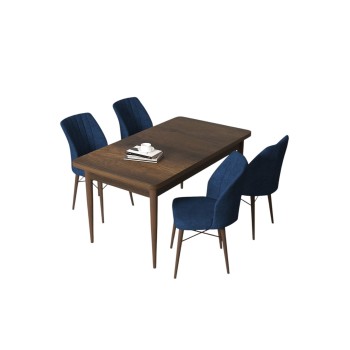 Dining Table & Chairs Set (5 Pieces) Arp - Baroque, Navy Blue Baroque
Navy Blue