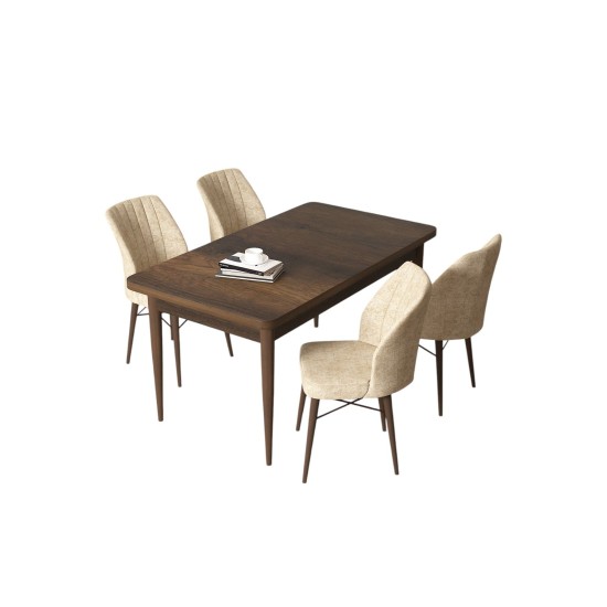 Dining Table & Chairs Set (5 Pieces) Arp - Baroque, Cream Baroque
Cream