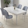 Dining Table & Chairs Set (5 Pieces) Nil - White, Grey White
Grey