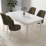 Dining Table & Chairs Set (5 Pieces) Nil - White, Brown White
Brown