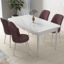 Dining Table & Chairs Set (5 Pieces) Nil - White, Dusty Rose White
Dusty Rose