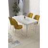 Dining Table & Chairs Set (5 Pieces) Nil - White, Mustard White
Mustard