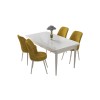 Dining Table & Chairs Set (5 Pieces) Nil - White, Mustard White
Mustard
