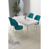 Dining Table & Chairs Set (5 Pieces) Nil - White, Turquoise White
Turquoise