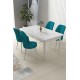 Dining Table & Chairs Set (5 Pieces) Nil - White, Turquoise White
Turquoise