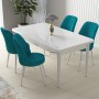 Dining Table & Chairs Set (5 Pieces) Nil - White, Turquoise White
Turquoise