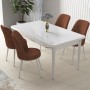 Dining Table & Chairs Set (5 Pieces) Nil - White, Tile Red White
Tile Red