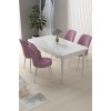 Dining Table & Chairs Set (5 Pieces) Nil - White, Pink White
Pink