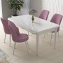 Dining Table & Chairs Set (5 Pieces) Nil - White, Pink White
Pink