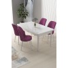 Dining Table & Chairs Set (5 Pieces) Nil - White, Purple White
Purple