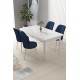 Dining Table & Chairs Set (5 Pieces) Nil - White, Navy Blue White
Navy Blue
