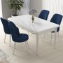 Dining Table & Chairs Set (5 Pieces) Nil - White, Navy Blue White
Navy Blue