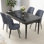 Dining Table & Chairs Set (5 Pieces) Nil - Black Marble, Fume Black Marble
Fume