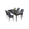 Dining Table & Chairs Set (5 Pieces) Nil - Black Marble, Fume Black Marble
Fume