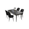 Dining Table & Chairs Set (5 Pieces) Nil - Black Marble, Black Black Marble
Black