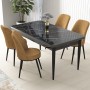 Dining Table & Chairs Set (5 Pieces) Nil - Black Marble, Cappuccino Black Marble
Cappuccino