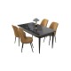 Dining Table & Chairs Set (5 Pieces) Nil - Black Marble, Cappuccino Black Marble
Cappuccino