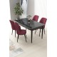 Dining Table & Chairs Set (5 Pieces) Nil - Black Marble, Burgundy Black Marble
Burgundy Dining Table & Chairs Set (5 Pieces) Nil - Black Marble, Burgundy Black Marble
Burgundy