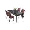 Dining Table & Chairs Set (5 Pieces) Nil - Black Marble, Dusty Rose Black Marble
Dusty Rose