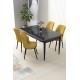 Dining Table & Chairs Set (5 Pieces) Nil - Black Marble, Mustard Black Marble
Mustard Dining Table & Chairs Set (5 Pieces) Nil - Black Marble, Mustard Black Marble
Mustard