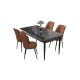Dining Table & Chairs Set (5 Pieces) Nil - Black Marble, Tile Red Black Marble
Tile Red