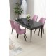 Dining Table & Chairs Set (5 Pieces) Nil - Black Marble, Pink Black Marble
Pink Dining Table & Chairs Set (5 Pieces) Nil - Black Marble, Pink Black Marble
Pink