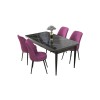 Dining Table & Chairs Set (5 Pieces) Nil - Black Marble, Purple Black Marble
Purple