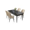 Dining Table & Chairs Set (5 Pieces) Nil - Black Marble, Cream Black Marble
Cream