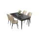 Dining Table & Chairs Set (5 Pieces) Nil - Black Marble, Cream Black Marble
Cream