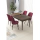Dining Table & Chairs Set (5 Pieces) Nil - Baroque, Burgundy Baroque
Burgundy