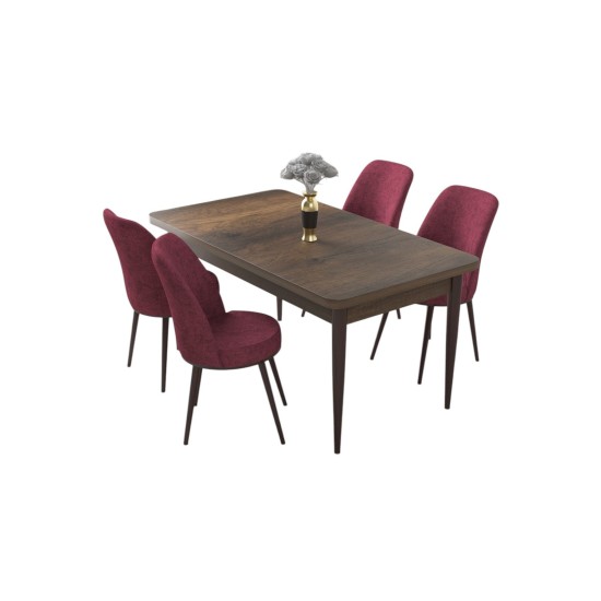 Dining Table & Chairs Set (5 Pieces) Nil - Baroque, Burgundy Baroque
Burgundy