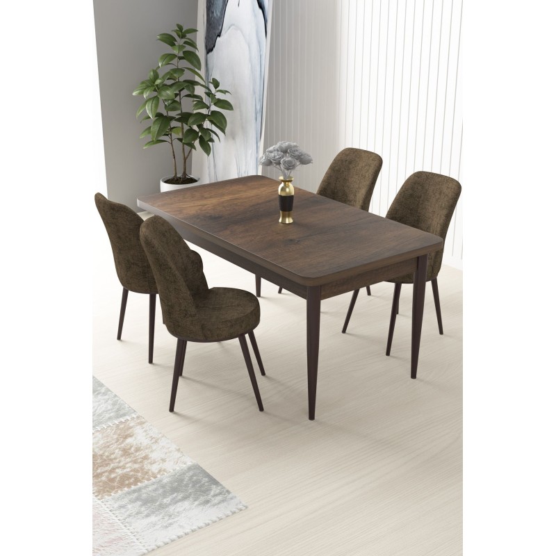 Dining Table & Chairs Set (5 Pieces) Nil - Baroque, Brown Baroque
Brown