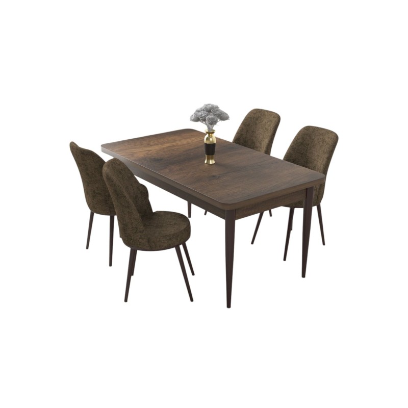 Dining Table & Chairs Set (5 Pieces) Nil - Baroque, Brown Baroque
Brown