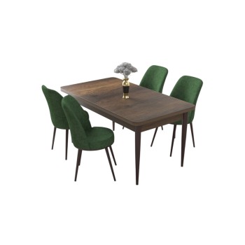 Dining Table & Chairs Set (5 Pieces) Nil - Baroque, Khaki Baroque
Khaki