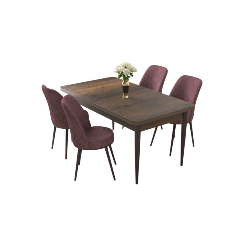 Dining Table & Chairs Set (5 Pieces) Nil - Baroque, Dusty Rose Baroque
Dusty Rose