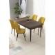 Dining Table & Chairs Set (5 Pieces) Nil - Baroque, Mustard Baroque
Mustard