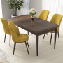 Dining Table & Chairs Set (5 Pieces) Nil - Baroque, Mustard Baroque
Mustard