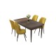 Dining Table & Chairs Set (5 Pieces) Nil - Baroque, Mustard Baroque
Mustard