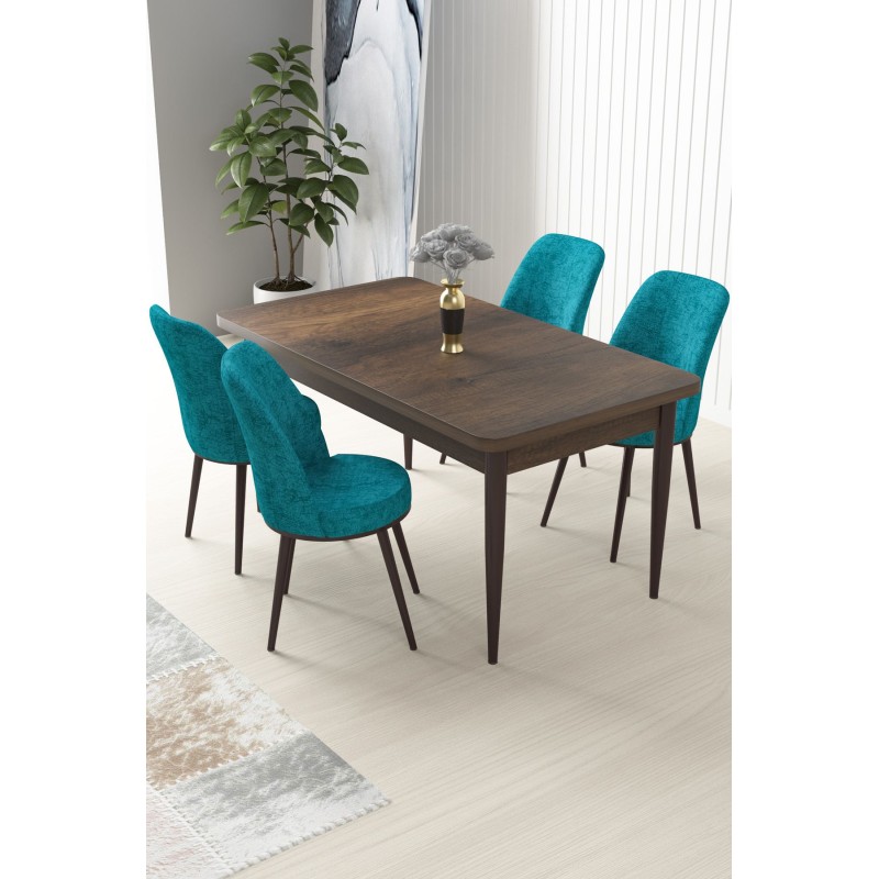 Dining Table & Chairs Set (5 Pieces) Nil - Baroque, Turquoise Baroque
Turquoise