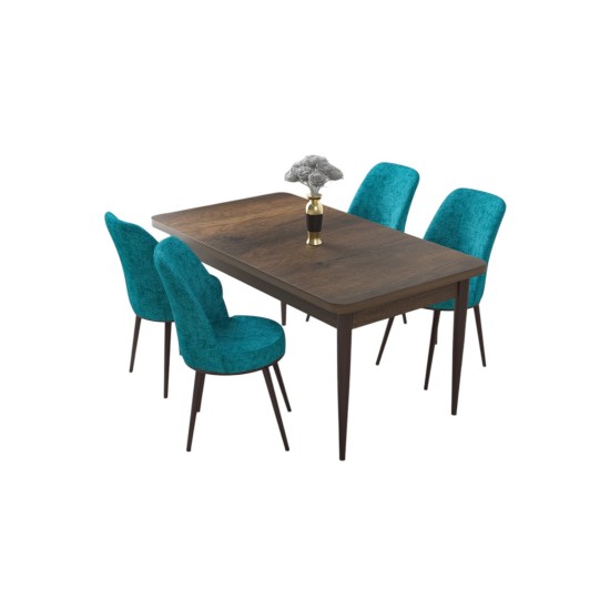 Dining Table & Chairs Set (5 Pieces) Nil - Baroque, Turquoise Baroque
Turquoise