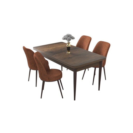 Dining Table & Chairs Set (5 Pieces) Nil - Baroque, Tile Red Baroque
Tile Red