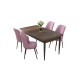 Dining Table & Chairs Set (5 Pieces) Nil - Baroque, Pink Baroque
Pink