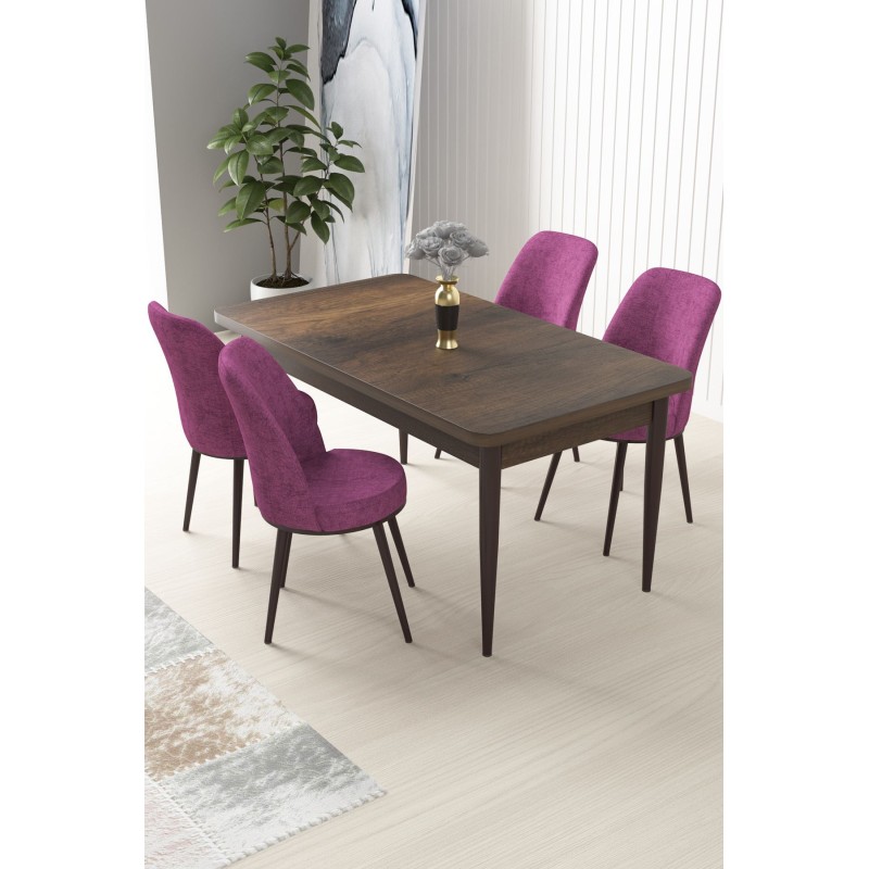 Dining Table & Chairs Set (5 Pieces) Nil - Baroque, Purple Baroque
Purple