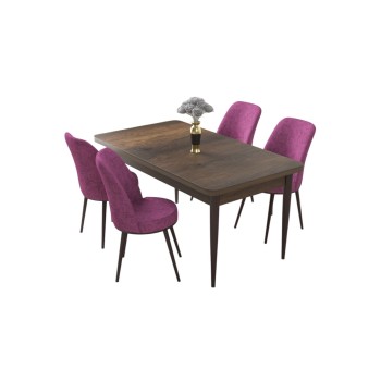 Dining Table & Chairs Set (5 Pieces) Nil - Baroque, Purple Baroque
Purple