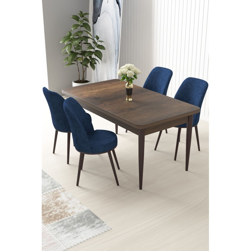 Dining Table & Chairs Set (5 Pieces) Nil - Baroque, Navy Blue Baroque
Navy Blue