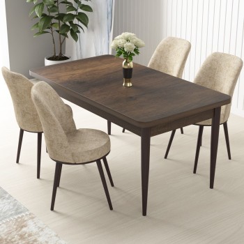 Dining Table & Chairs Set (5 Pieces) Nil - Baroque, Cream Baroque
Cream