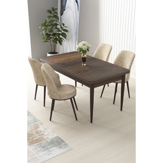 Dining Table & Chairs Set (5 Pieces) Nil - Baroque, Cream Baroque
Cream